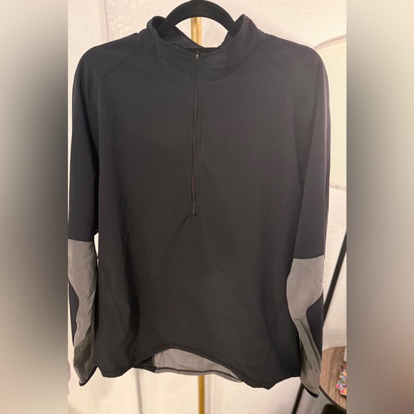 Nike Men’s Quarter Zip Pullover Black Gray Athletic Performance Long Sleeve - Picture 3 of 10